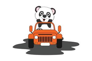 simpatico cartone animato animale panda grafico vettore