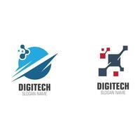 modello di tecnologia moderna di progettazione di logo creativo digitale pixel vettore