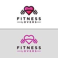 moderno fitness amore palestra logo design modello vettoriale