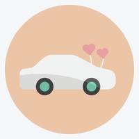 auto decorata con icone. adatto per il simbolo del matrimonio. stile piatto. design semplice modificabile. vettore del modello di progettazione. semplice illustrazione del simbolo