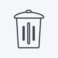 icona del bidone della spazzatura. adatto per il simbolo della casa. stile di linea. design semplice modificabile. vettore del modello di progettazione. semplice illustrazione del simbolo