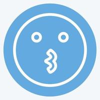 icona emoticon baci. adatto per il simbolo dell'emoticon. stile occhi azzurri. design semplice modificabile. vettore del modello di progettazione. semplice illustrazione del simbolo