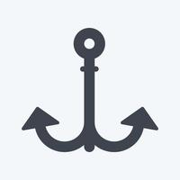 icona ancora 2. adatto per il simbolo del mare. stile glifo. design semplice modificabile. vettore del modello di progettazione. semplice illustrazione del simbolo
