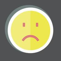 adesivo emoticon tristezza. adatto per il simbolo dell'emoticon. design semplice modificabile. vettore del modello di progettazione. semplice illustrazione del simbolo