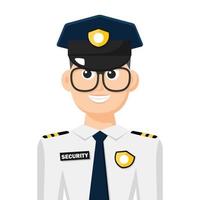 vettore piatto semplice colorato di guardia di sicurezza, icona o simbolo, illustrazione vettoriale del concetto di persone.