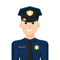 vettore piatto semplice colorato di poliziotto, icona o simbolo, illustrazione vettoriale del concetto di persone.