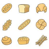 set di pane nel vettore di stile di disegno