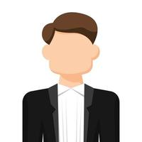 abito formale uomo in semplice vettore piatto, icona o simbolo del profilo personale, illustrazione vettoriale del concetto di persone.