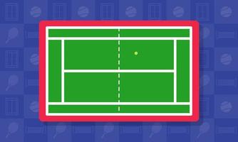 illustrazione vettoriale di sfondo del campo da tennis del fumetto. adatto per contenuti per bambini, sport, giochi, ecc.