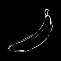 banana su sfondo nero. illustrazione vettoriale