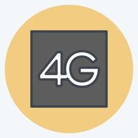 icona 4g. adatto per il simbolo delle app mobili. stile compagno di colore. design semplice modificabile. vettore del modello di progettazione. semplice illustrazione del simbolo