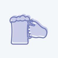 icona che tiene il bicchiere di birra. adatto per le azioni della mano simbolo. stile bicolore. design semplice modificabile. vettore del modello di progettazione. semplice illustrazione del simbolo