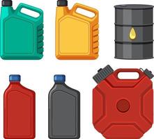 set di diversi galloni di olio vettore