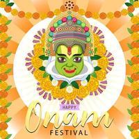 poster della festa del raccolto indù di onam vettore