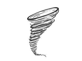 illustrazione disegnata a mano dell'uragano, vettore. vettore