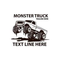 monster truck sul fango vettore