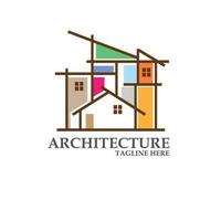 illustrazione del logo dell'architettura vettore