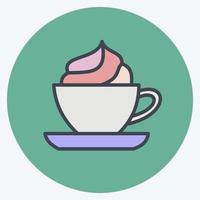 icona caffè viennese. adatto per il simbolo della bevanda. stile compagno di colore. design semplice modificabile. vettore del modello di progettazione. semplice illustrazione del simbolo