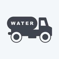 icona del camion dell'acqua. adatto per il simbolo della comunità. stile glifo. design semplice modificabile. vettore del modello di progettazione. semplice illustrazione del simbolo