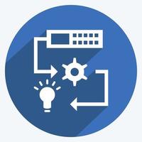 apprendimento automatico delle icone. adatto per il simbolo dell'analisi dei dati. stile ombra lunga. design semplice modificabile. vettore del modello di progettazione. semplice illustrazione del simbolo