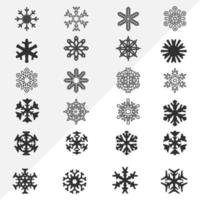 icone semplici della linea di colore del fiocco di neve insieme di vettore della neve