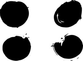 illustrazione vettoriale del cerchio di schizzi di macchie nere isolata su sfondo bianco