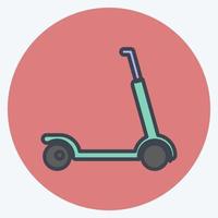 scooter icona. adatto per il simbolo del giocattolo. stile compagno di colore. design semplice modificabile. vettore del modello di progettazione. semplice illustrazione del simbolo