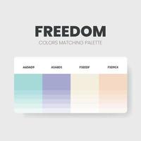 la tavolozza dei colori fresca o le combinazioni di colori sono combinazioni di tendenze e guide per le tavolozze. esempio di tonalità di colore da tavolo in rgb e hex. un campione di colore per gli amanti della moda matrimonio, della casa, dell'interior design vettore