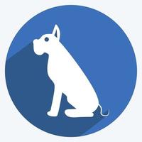 icona cane. adatto per simbolo animale. stile ombra lunga. design semplice modificabile. vettore del modello di progettazione. semplice illustrazione del simbolo