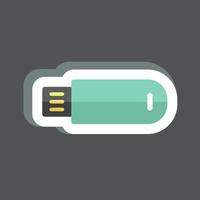 cavo usb adesivo. adatto per l'istruzione simbolo. design semplice modificabile. vettore del modello di progettazione. semplice illustrazione del simbolo