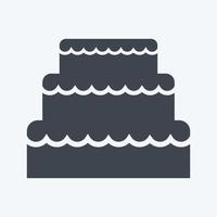 icona torta nuziale. adatto per il simbolo del matrimonio. stile glifo. design semplice modificabile. vettore del modello di progettazione. semplice illustrazione del simbolo