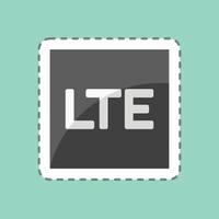 linea di adesivo tagliata lte. adatto per il simbolo delle app mobili. design semplice modificabile. vettore del modello di progettazione. semplice illustrazione del simbolo