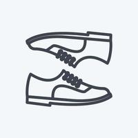 icona paio di scarpe. adatto per accessori da uomo simbolo. stile di linea. design semplice modificabile. vettore del modello di progettazione. semplice illustrazione del simbolo