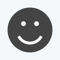 icona emoticon sorriso. adatto per il simbolo dell'emoticon. stile glifo. design semplice modificabile. vettore del modello di progettazione. semplice illustrazione del simbolo