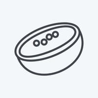 icona di cocco. adatto per frutta e verdura simbolo. stile di linea. design semplice modificabile. vettore del modello di progettazione. semplice illustrazione del simbolo