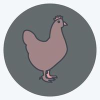 icona di pollo. adatto per simbolo animale. stile compagno di colore. design semplice modificabile. vettore del modello di progettazione. semplice illustrazione del simbolo