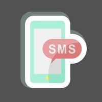 avviso sms adesivo. adatto per l'istruzione simbolo. design semplice modificabile. vettore del modello di progettazione. semplice illustrazione del simbolo