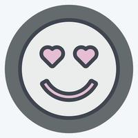 icona emoticon amore. adatto per il simbolo dell'emoticon. stile compagno di colore. design semplice modificabile. vettore del modello di progettazione. semplice illustrazione del simbolo