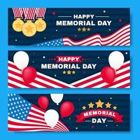 banner del memorial day vettore