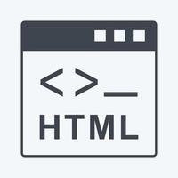 icona html. adatto per la programmazione simbolo. stile glifo. design semplice modificabile. vettore del modello di progettazione. semplice illustrazione del simbolo