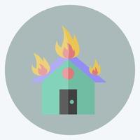 icona casa in fiamme. adatto per il simbolo dei disastri. stile piatto. design semplice modificabile. vettore del modello di progettazione. semplice illustrazione del simbolo