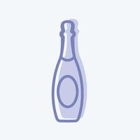 icona champagne. adatto per il simbolo del partito. stile bicolore. design semplice modificabile. vettore del modello di progettazione. semplice illustrazione del simbolo