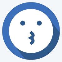 icona emoticon baci. adatto per il simbolo dell'emoticon. stile ombra lunga. design semplice modificabile. vettore del modello di progettazione. semplice illustrazione del simbolo