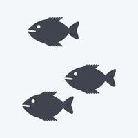 icona piccolo pesce. adatto per il simbolo del mare. stile glifo. design semplice modificabile. vettore del modello di progettazione. semplice illustrazione del simbolo