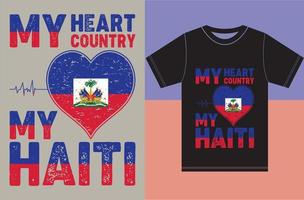 il mio cuore, il mio paese, la mia haiti. tipografia disegno vettoriale