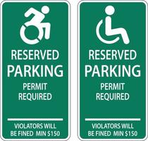 segno di parcheggio per disabili su sfondo bianco vettore