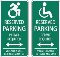 segno di parcheggio handicap, segno di doppia freccia su sfondo bianco vettore