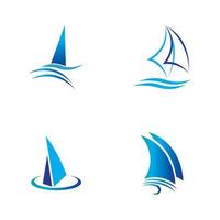 modello di progettazione dell'illustrazione del concetto dell'icona del vettore del logo della vela