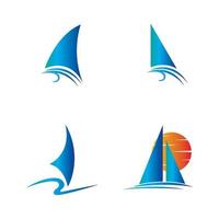 modello di progettazione dell'illustrazione del concetto dell'icona del vettore del logo della vela