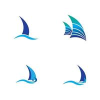 modello di progettazione dell'illustrazione del concetto dell'icona del vettore del logo della vela
